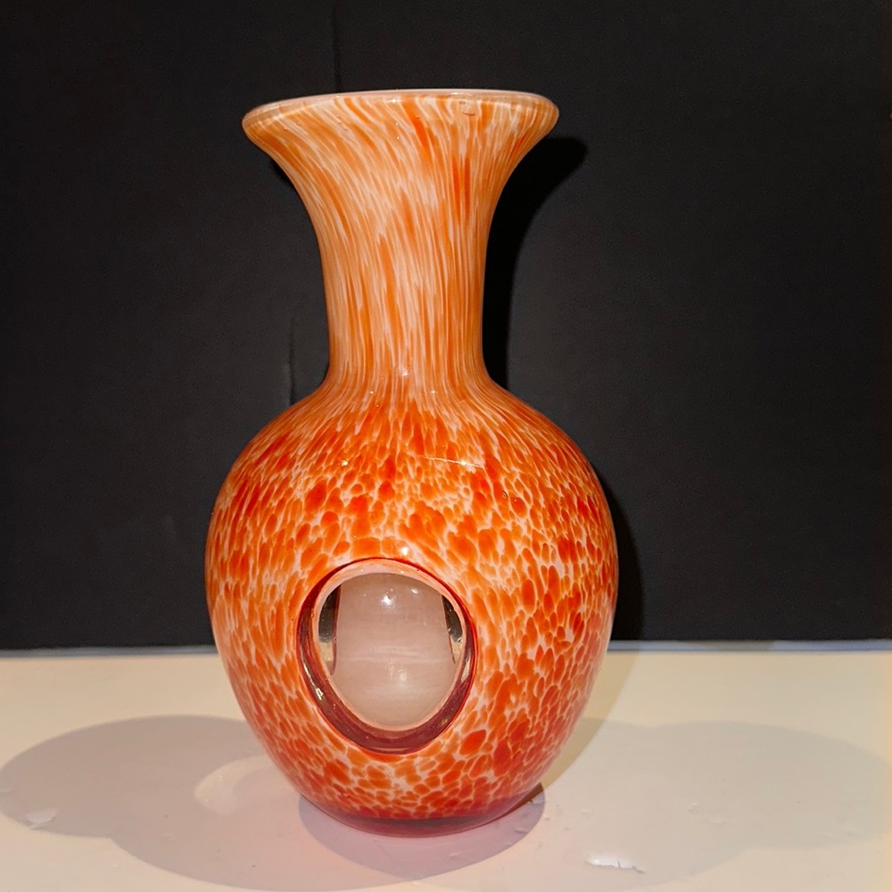 Vintage Murano Style  Art Glass Cased Vase